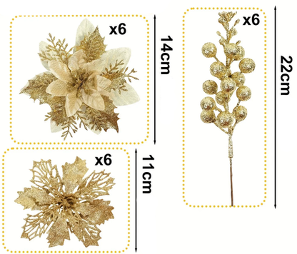Gałązki Świąteczne z kwiatów sztucznych na stroik Bożonarodzeniowy