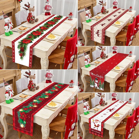 Christmas Table Runner Cloth Merry Christmas Table Decor for Home 2024