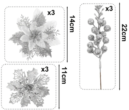 Gałązki Świąteczne z kwiatów sztucznych na stroik Bożonarodzeniowy