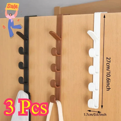 1pc Long Row Of Hooks Behind The Door, Bag Rack Ins Dormitory Storage
