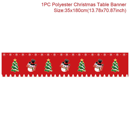 Christmas Table Runner Cloth Merry Christmas Table Decor for Home 2024