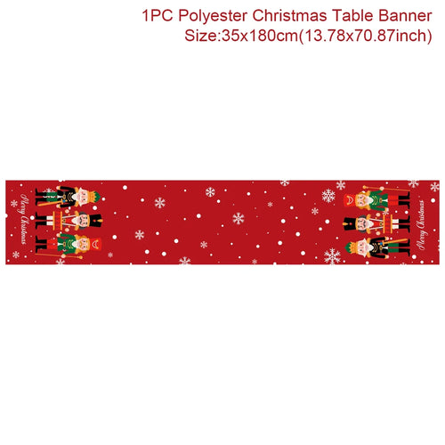 Christmas Table Runner Cloth Merry Christmas Table Decor for Home 2024