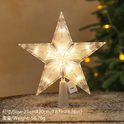 15cm Christmas Decoration Glowing Tree Topper Glitter Shining Star