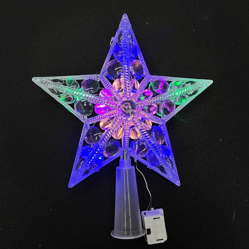 15cm Christmas Decoration Glowing Tree Topper Glitter Shining Star