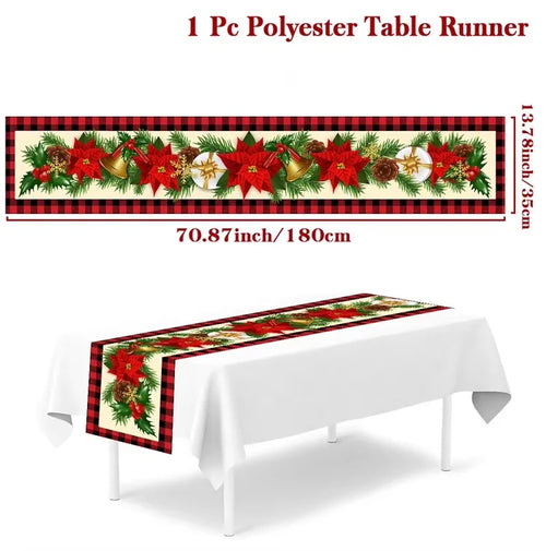 Christmas Table Runner Cloth Merry Christmas Table Decor for Home 2024