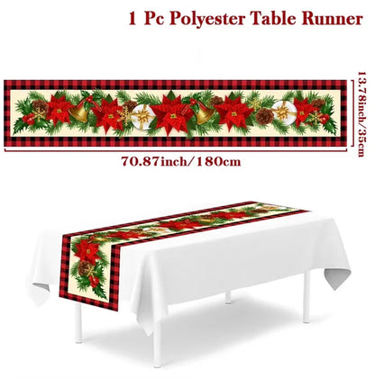 Christmas Table Runner Cloth Merry Christmas Table Decor for Home 2024