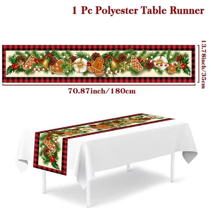 Christmas Table Runner Cloth Merry Christmas Table Decor for Home 2024