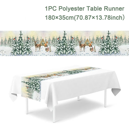 Christmas Table Runner Cloth Merry Christmas Table Decor for Home 2024