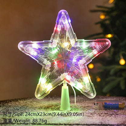 15cm Christmas Decoration Glowing Tree Topper Glitter Shining Star