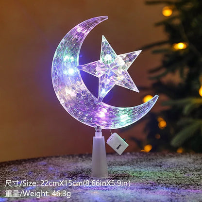 15cm Christmas Decoration Glowing Tree Topper Glitter Shining Star