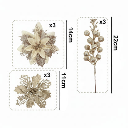 Gałązki Świąteczne z kwiatów sztucznych na stroik Bożonarodzeniowy