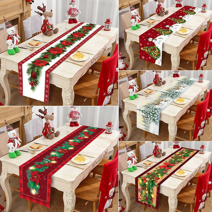 Christmas Table Runner Cloth Merry Christmas Table Decor for Home 2024