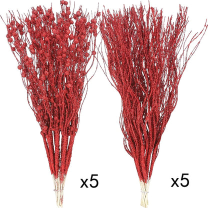 10 szt. Sztuczny bukiet jagód na choinkę