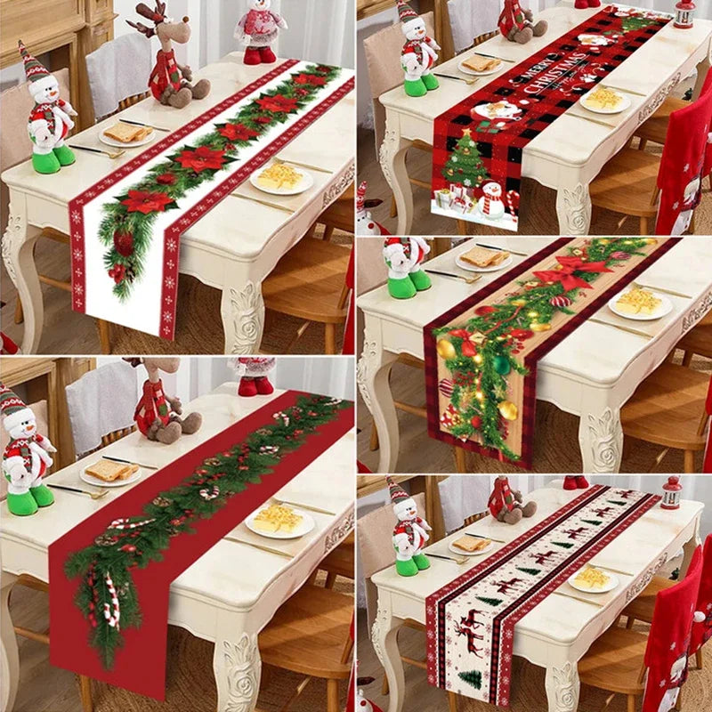 Christmas Table Runner Cloth Merry Christmas Table Decor for Home 2024