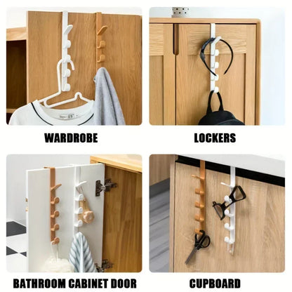1pc Long Row Of Hooks Behind The Door, Bag Rack Ins Dormitory Storage