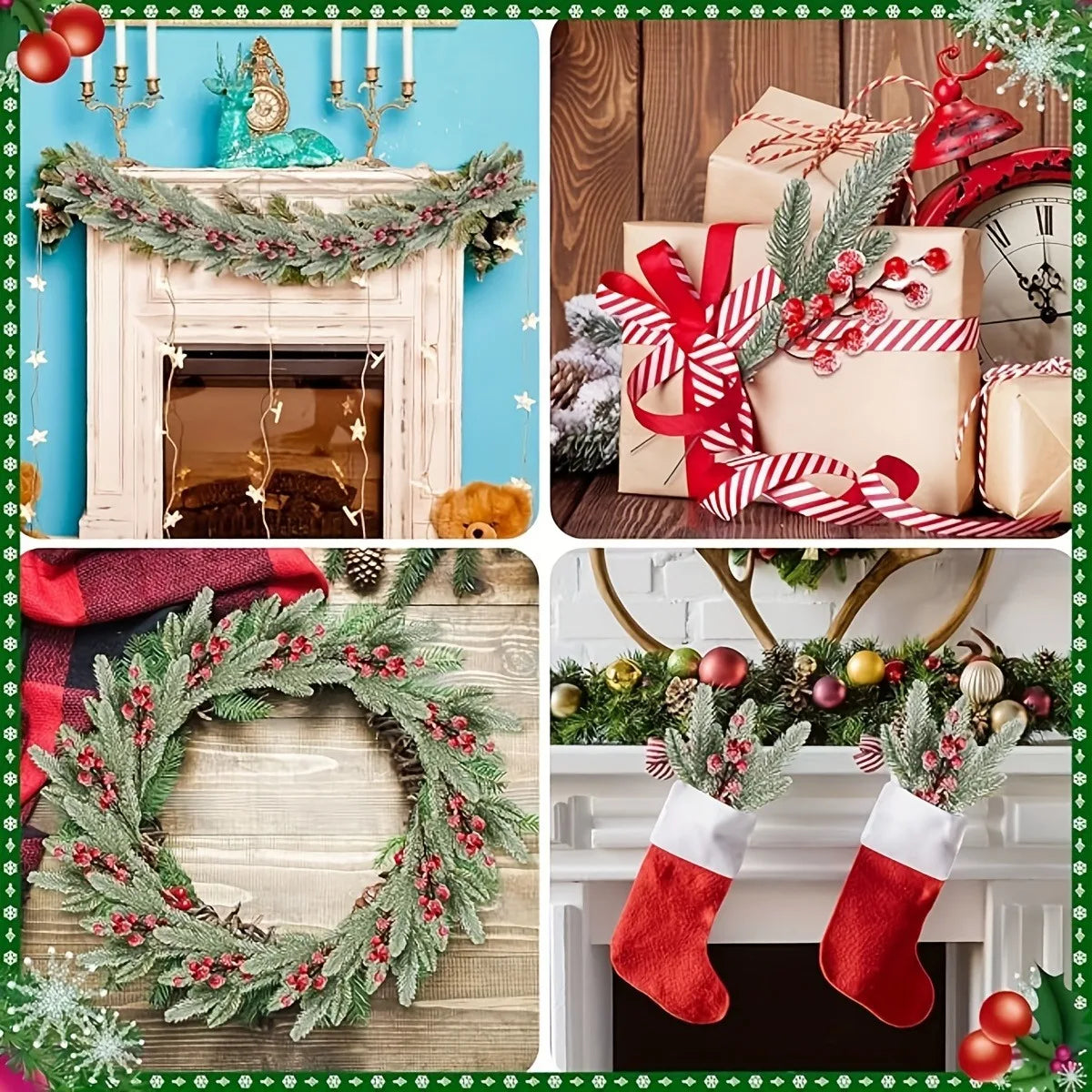 Bukiet sztucznych igieł sosnowych, dekoracja świąteczna