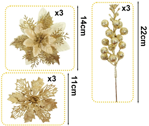 Gałązki Świąteczne z kwiatów sztucznych na stroik Bożonarodzeniowy
