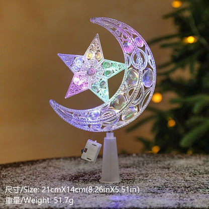 15cm Christmas Decoration Glowing Tree Topper Glitter Shining Star