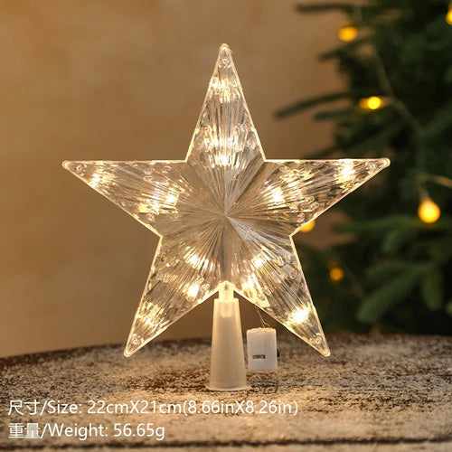 15cm Christmas Decoration Glowing Tree Topper Glitter Shining Star