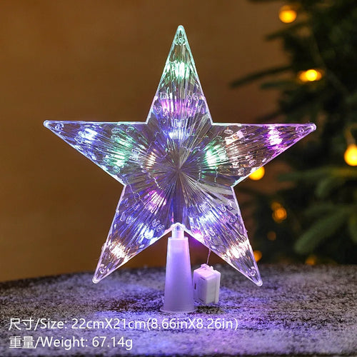 15cm Christmas Decoration Glowing Tree Topper Glitter Shining Star