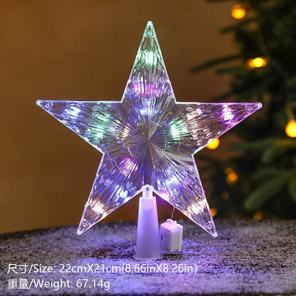 15cm Christmas Decoration Glowing Tree Topper Glitter Shining Star