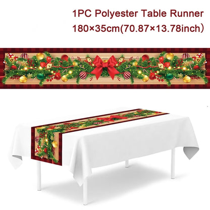 Christmas Table Runner Cloth Merry Christmas Table Decor for Home 2024