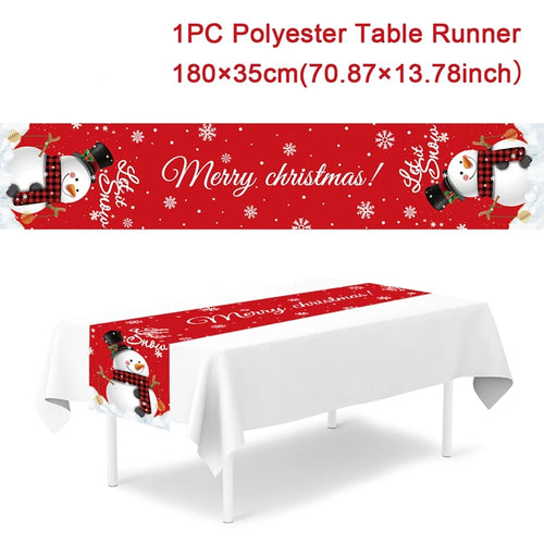 Christmas Table Runner Cloth Merry Christmas Table Decor for Home 2024