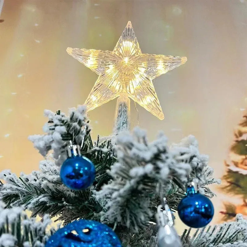 15cm Christmas Decoration Glowing Tree Topper Glitter Shining Star