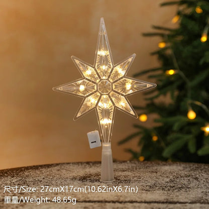 15cm Christmas Decoration Glowing Tree Topper Glitter Shining Star