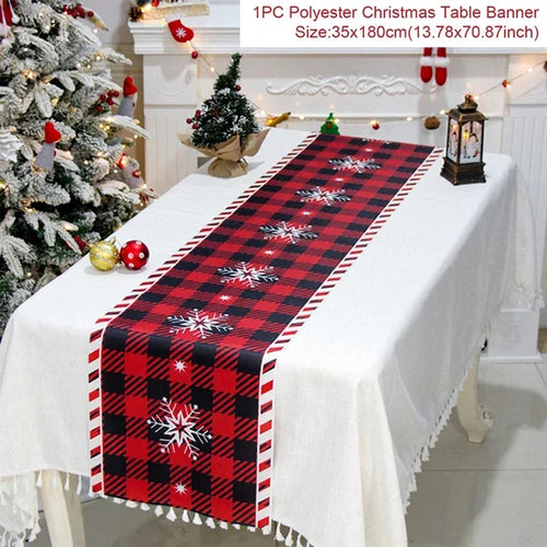 Christmas Table Runner Cloth Merry Christmas Table Decor for Home 2024