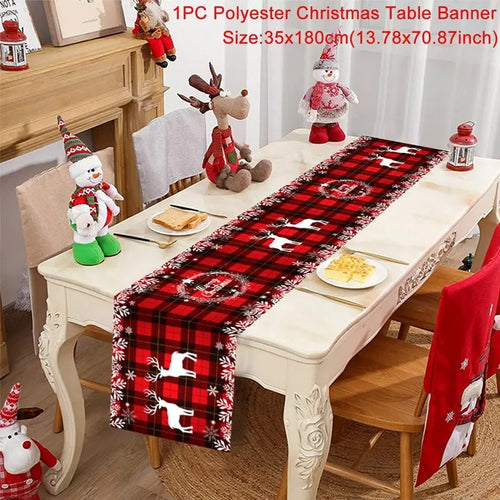 Christmas Table Runner Cloth Merry Christmas Table Decor for Home 2024
