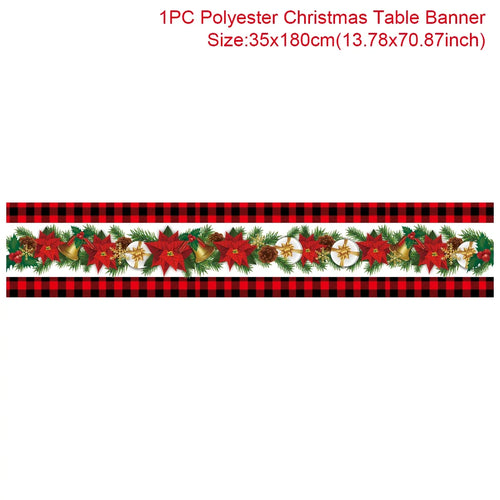 Christmas Table Runner Cloth Merry Christmas Table Decor for Home 2024