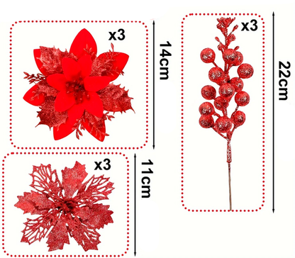 Gałązki Świąteczne z kwiatów sztucznych na stroik Bożonarodzeniowy