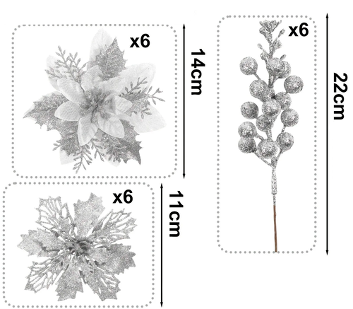 Gałązki Świąteczne z kwiatów sztucznych na stroik Bożonarodzeniowy