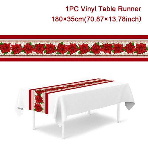 Christmas Table Runner Cloth Merry Christmas Table Decor for Home 2024